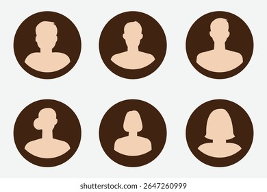 User profile icon set. Profile, people silhouette, person, avatar, sign up button vector collection. Profile user icons set. Person profile avatar with account symbol. Black Flat vectors. User ID. 