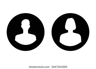 User profile icon set. Profile, people silhouette, person, avatar, sign up button vector collection. Profile user icons set. Person profile avatar with account symbol. Black Flat vectors. User ID. 