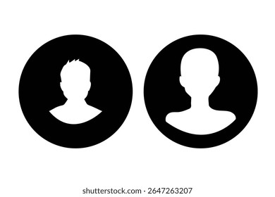 User profile icon set. Profile, people silhouette, person, avatar, sign up button vector collection. User icon set. Line and glyph user avatar. Profile user icon. Suitable for social media profiles.