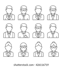 User Profile icon set. People outline