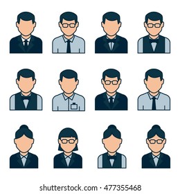 User Profile icon set. People avatars