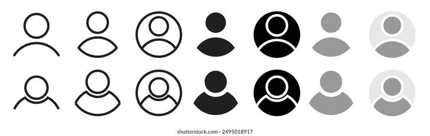 User profile icon set. person avatar vector symbol. account web sign. login page my account button for web and app ui designs