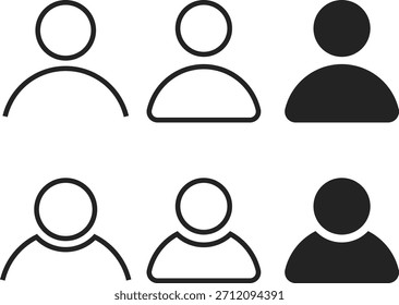 Conjunto de iconos de Perfil de usuario. Símbolos de persona y avatar. Signo de Cuenta de usuario