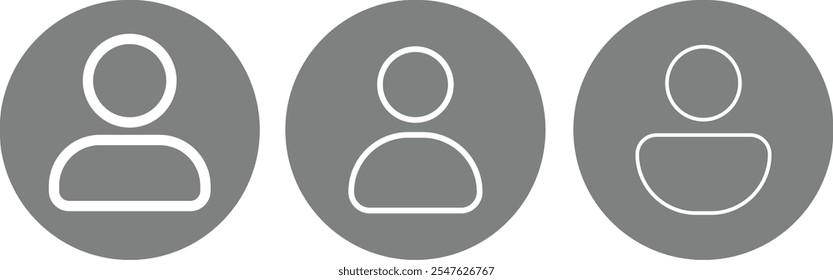 user profile icon set. User Symbol. Editable stroke. profile default avatar sign. portrait icon.