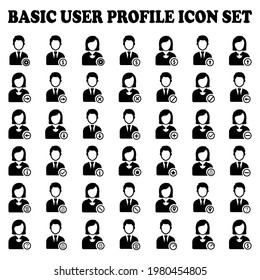 user profile icon set vector