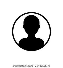User profile icon with silhouette of person in circular frame