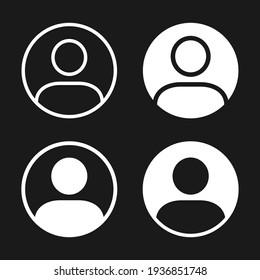 User profile icon vector. Avatar portrait symbol. Flat shape person sign logo. Black silhouette isolated on white background.
