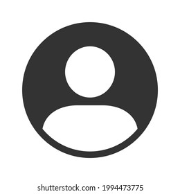 User profile icon vector. Avatar portrait symbol. Flat shape person sign logo. Black silhouette isolated on white background.