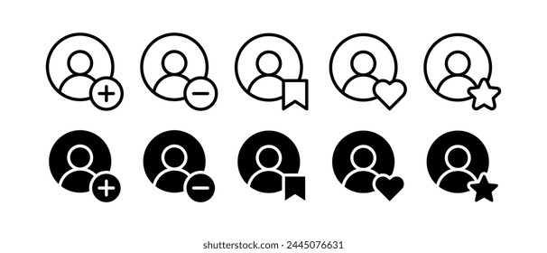 User profile icon vector set. Person symbol