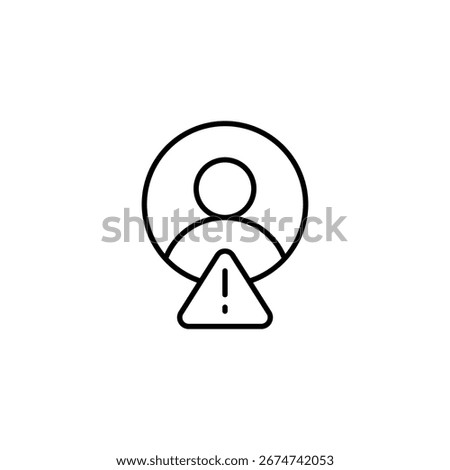 User Profile Icon With Warning Sign Alerting About Potential Account Issues
