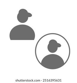 user profile icon wearing hat, avatar icon, unknown profile, avatar wearing hat, vector design