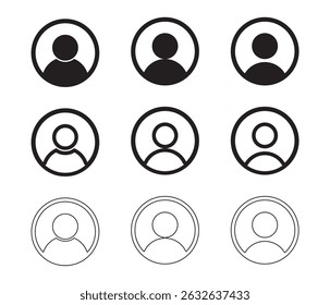 User Profile Icons Collection. User icon. profile, avatar, Person Profile, User silhouette, icon for app or web site, user icon solid and line style.