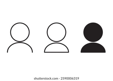 User profile icons. Minimal person forms. Simple avatar silhouettes. Vector grouping symbol.