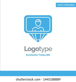 User, Profile, Id, Login Blue Solid Logo Template. Place for Tagline