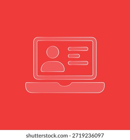 Icono de Vector del ordenador portátil de Perfil de usuario