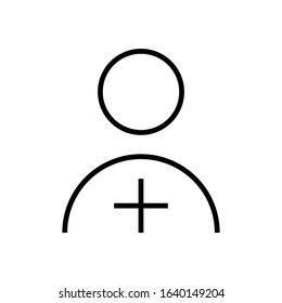 user profile line art vector icon - ui icon vector