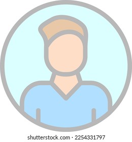 User Profile Line Filled Light Vector Icon Design