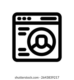 Symbol für Benutzerprofilzeile. Sauberes und minimalistisches Vektorsymbol für Websites, mobile Apps, Präsentationen und Logos. Voll skalierbar und anpassbar für jedes Projekt.