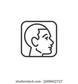 User profile line icon. linear style sign for mobile concept and web design. A single person face outline vector icon. Profile or account symbol, logo illustration. Vector graphics