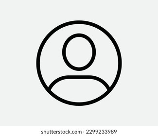 Icono de línea de perfil de usuario. Signo de símbolo de redondeo de persona de Avatar, personaje de la cuenta de inicio de sesión. Esbozo delgado de la ilustración gráfica de la ilustración de la pieza de recorte del gráfico