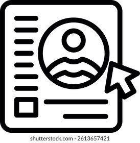 User Profile Line Vector Icon Design