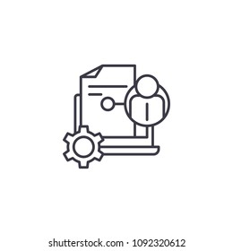 User profile linear icon concept. User profile line vector sign, symbol, illustration.