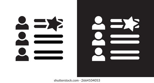 User Profile List with Star – Minimalist Line Icon