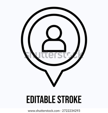 User Profile Location Isolated Vector Lineal Style Icon Editable Stroke