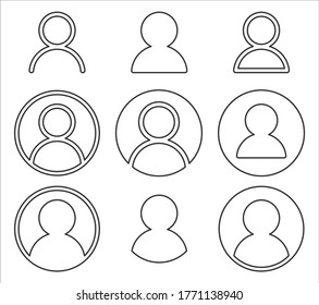 User profile login or access authentication icon button set. People, account sign in logo sign symbol.   Vector illustration image. Isolated on white background.