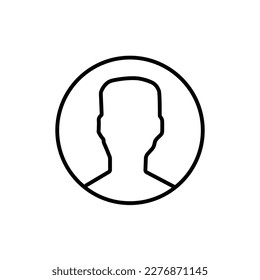 Benutzerprofil Login Avatar Vector Icon, Outline-Stil, einzeln auf weißem Hintergrund.