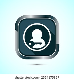 User profile login icon design illustration. Access authentication icon. Gray Shadow Button Design