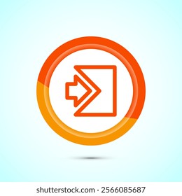 User profile login icon design illustration. Access authentication icon. Orange Color Button Design