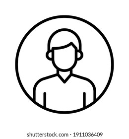 User, profile, male icon vector image. Can also be used for information technology. Suitable for use on web apps, mobile apps and print media.