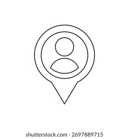 Perfil de usuario con pin de mapa, mostrando ubicación o Dirección.