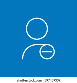 User profile with minus sign line icon.