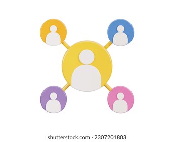 user profile on network icon 3d rendering vector illustration