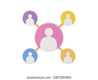 user profile on network icon 3d rendering vector illustration