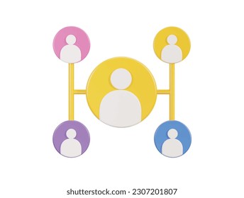 user profile on network icon 3d rendering vector illustration