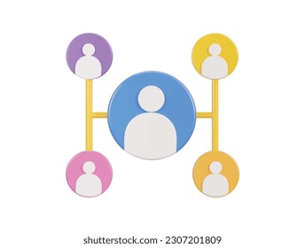 user profile on network icon 3d rendering vector illustration