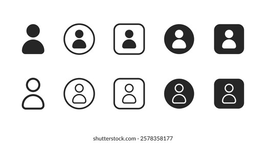 User, profile, people, account, avatar, username, member, admin, social Outline signs and more, perfect for websites, apps, and print projects; these scalable icons are fully customizable for print.