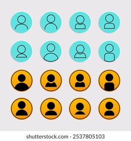 User profile, people silhouettes, person, avatar icon sign and symbol set vector illustration design.