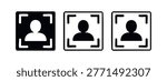 User Profile Photo Capture and Identity Verification Icons - Facial Recognition Symbols