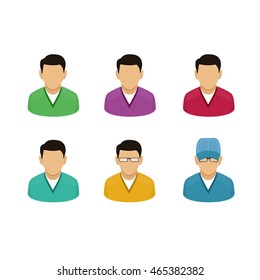 User Profile Picture Icon Vector Set. Flat style design