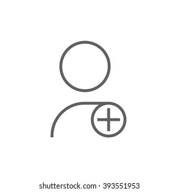 User profile with plus sign line icon.