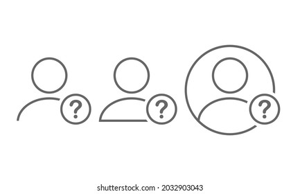 User profile with question icon. Unknown person, suspect concept. Illustration vector