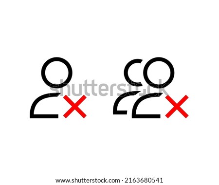 User profile reject. Account with cross mark. Vector illustration