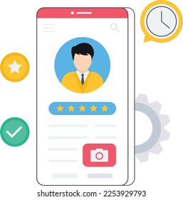 User Profile, user profile setting flat concept, account management concept, Mobile Application layout vector illustration
