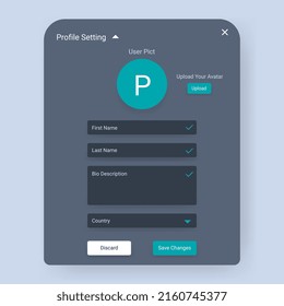 user profile setting form ui, Smartphone redesign realistic object 