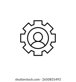 User Profile Settings Cogwheel Icon Sign for Customizable Options