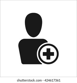 User profile sign simple icon on  background